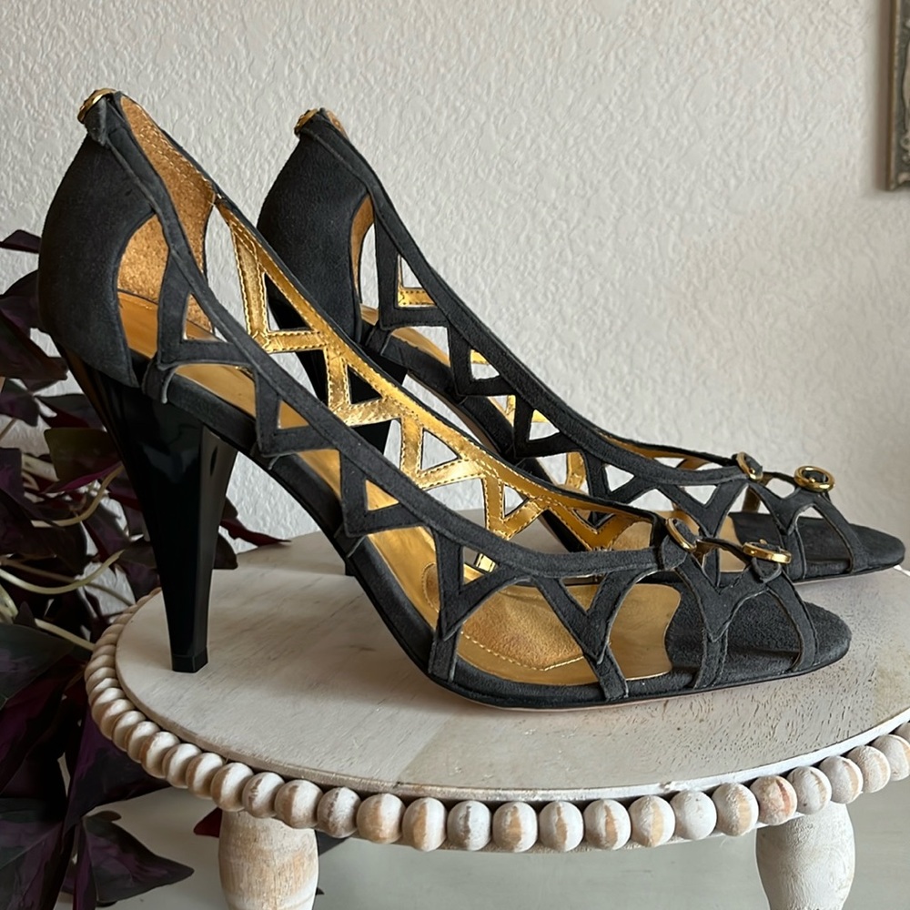 Report Signature dark gray suede stiletto heel